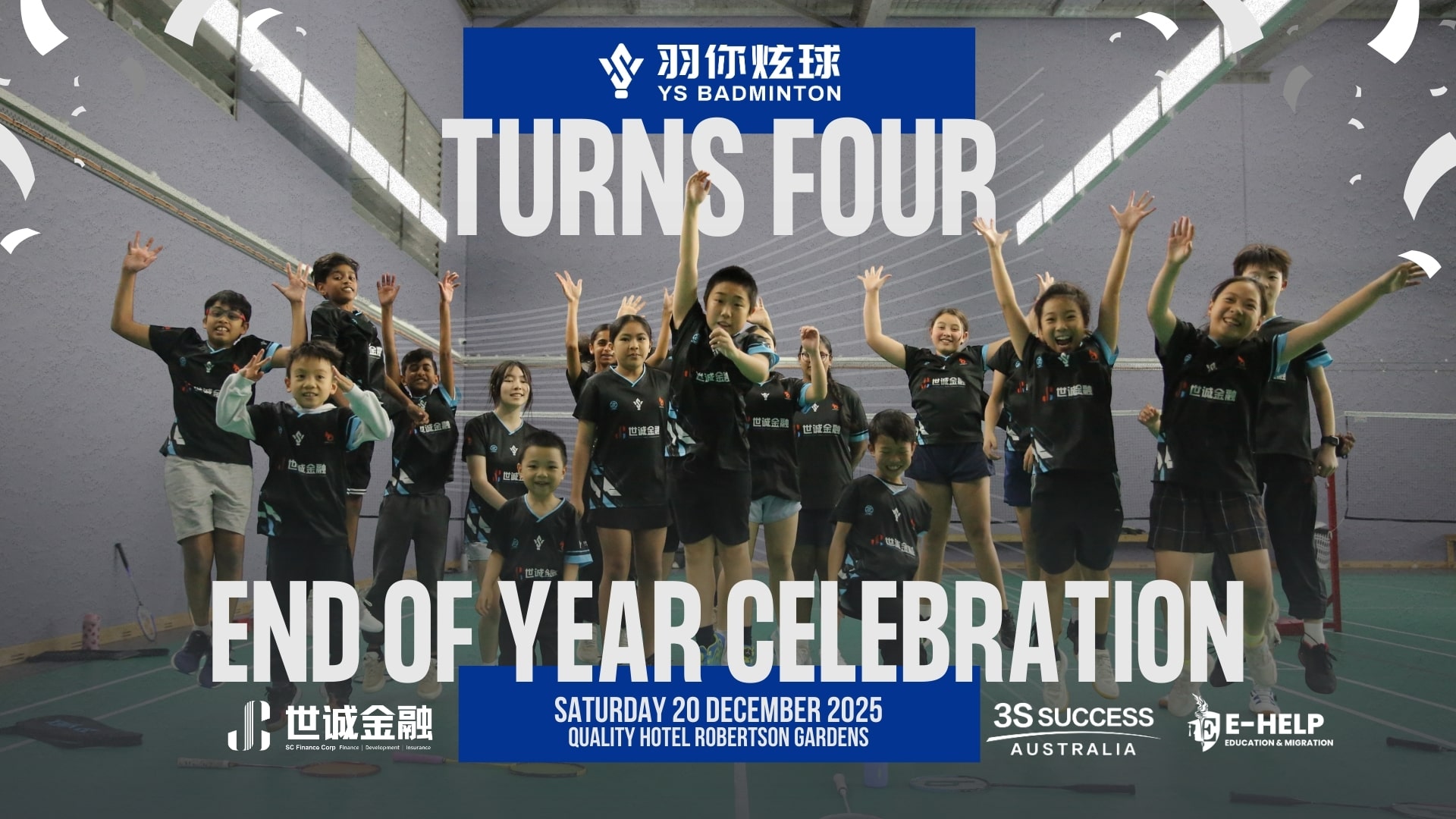 YS Badminton Turns 4! Join Us For Our End of Year Celebration